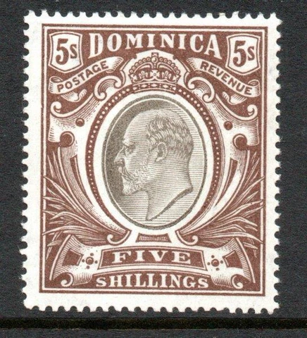 Dominica  EDVII 5s vlmm SG 46 Cat. £75 Cover