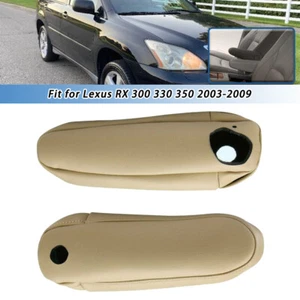 2pcs Beige Seat Armrest Leather Cover Slip-on For Lexus RX 300 330 350 2003-2009 - Picture 1 of 1