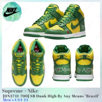 Supreme × Nike SB Dunk High By Any Means Brasil DN3741-700 Para hombres US4-14 NUEVO Foto 1 de 4