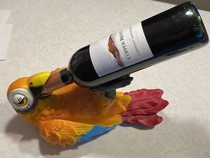 Tipsy Parrot Wine Bottle Holder Colorful Macaw Bird * Wine Not Included* - Picture 1 of 6