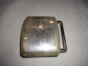 Sterling Silver belt buckle "QCB mfg CO Cin O" w/ monogram "FG" 19g Art Deco - Picture 1 of 6