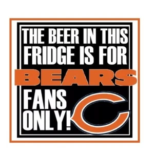 Chicago Bears NFL Football Beer Fridge Warning Refrigerator Magnet - Picture 1 of 1