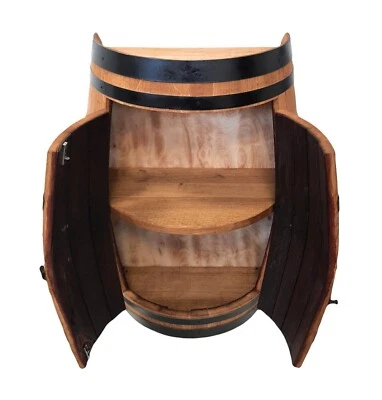 Weinregal Holztisch Halbrund Flaschenregal Eichen Holzfass Weinfass Stehtisch - Bild 1 von 3