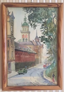 Pidvalna, Lemberg, Ukraine, 90er Jahre - Aquarell Gemälde auf Papier mit Rahmen - Bild 1 von 3