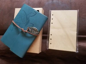 New Blue PU Leather Diary Blue Notebook Travel Writing Journal Notepad 7 x 5 - Picture 1 of 6