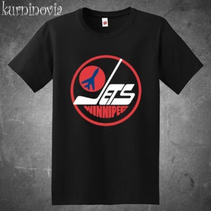 Winnipeg Jets squadra di hockey anni 80 uomo nero taglia dalla S alla 5XL - Foto 1 di 1