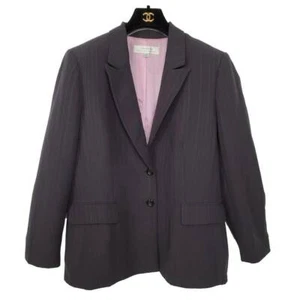 Tahari Damen Anzug Sakko Blazer grau Nadelstreifen Taschen Langarm gefüttert 16 - Bild 1 von 9