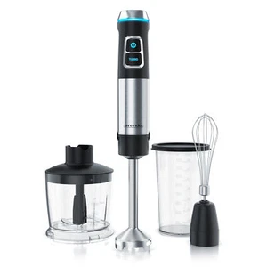 Arendo Edelstahl Stabmixer 1200 Watt vierflügeliges Messer Handmixer Schwarz - Bild 1 von 7