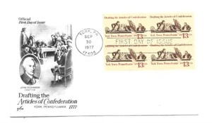 1726 Drafting the Articles of Confederation ArtCraft block of 4 FDC - Picture 1 of 1