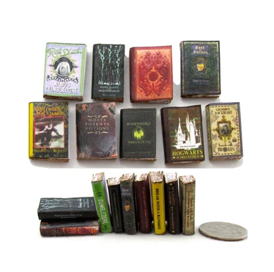 HOGWARTS TEXTBOOKS 9 Pc Dollhouse Miniature 1:12 Scale Prop Books Potter Magic - Image 1 of 4