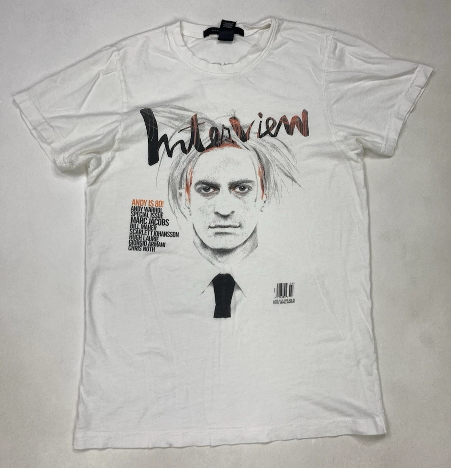 Marc Jacobs Entrevista Andy Warhol Museo Gráfico Camiseta Mujer Pequeña Blanca Foto 1 de 4
