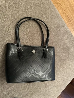 Giani Bernini Cuero Negro Multi Bolsillo Organizador Bolso de Hombro Cartera En muy buena condición Foto 1 de 4