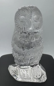 Statuina/peso carta vintage Waterford taglio cristallo gufo uccellino 3,25" - inciso Waterford - Foto 1 di 7