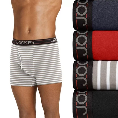 Cueca boxer Jockey masculina leve mistura de algodão 5" - Pacote com 4 - Multicolor - Imagem 1 de 4