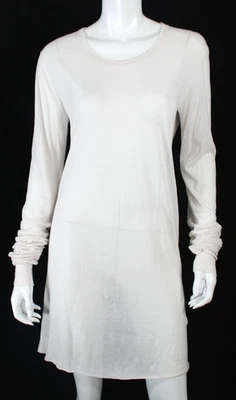 Top túnica jersey de algodón transparente blanco concha Rick Owens Island S Foto 1 de 4