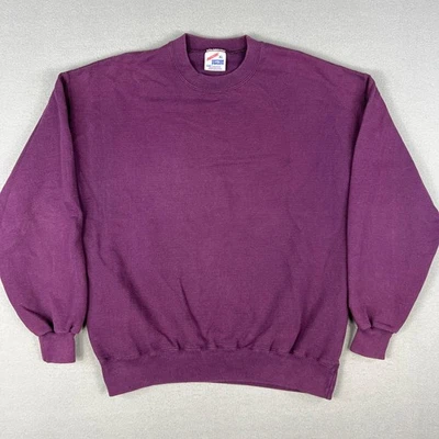 Sudadera en blanco Jerzees de colección para hombre XL a rayas cuello redondo años 90 clásica EE. UU. Foto 1 de 4