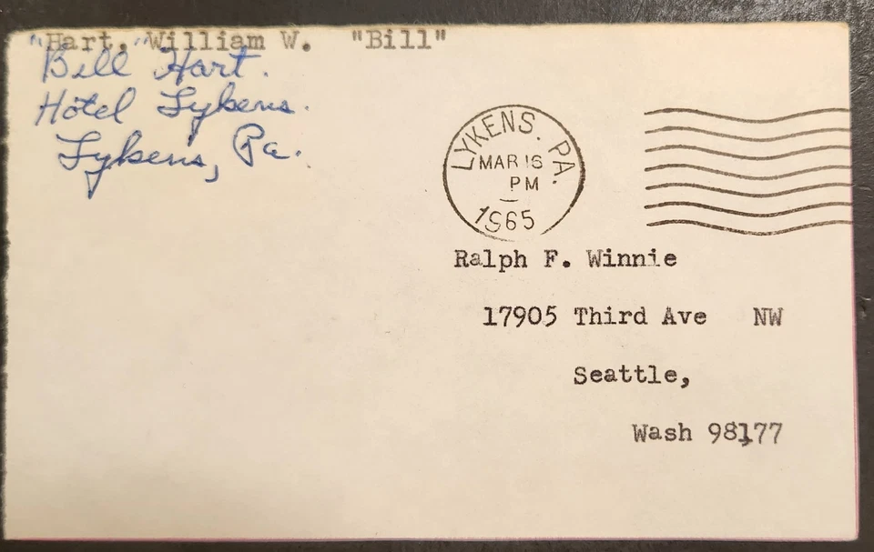 BILL HART autografado vintage assinado página 3x5 Brooklyn 1943-45 morreu 1968 - Imagem 1 de 1