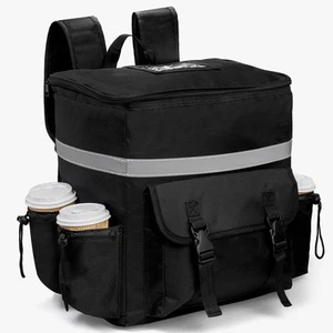 Food Delivery Backpack Insulated Reusable Pizza Delivery Bag with 4 Cup Hold. - Picture 1 of 7
