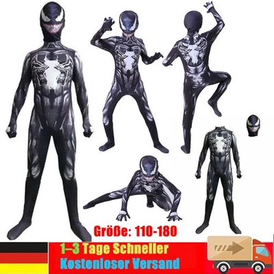 MARKENLOS Spiderman Kostüm Kinder Erwachsene Venom Karneval Marvel Spielanzug Cosplay