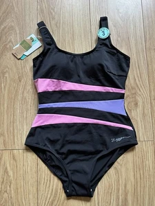 Zoggs Mujer Sumatra Ajustable Scoopback Negro Rosa Lila Reino Unido 8 32 - Imagen 1 de 7
