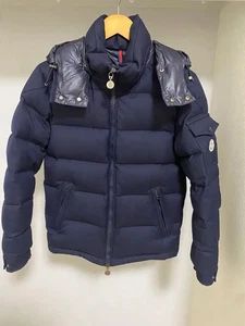 Moncler Montgenevre Wool Down Jacket Men’s S Navy Hooded Puffer Coat Italy - Picture 1 of 10