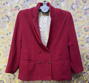 Vintage Christian Dior Men Wool L Red Jacket Outwear Luxury Brand - Picture 1 of 17
