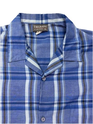 Camisa De Colección Triumph Of California Para Hombre XL Azul A Cuadros Manga Larga Hecha en EE. UU. Foto 1 de 4