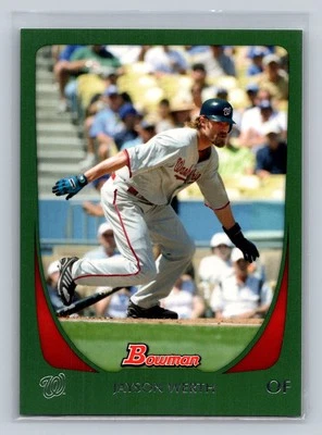 2011 Bowman #121 Jayson Werth Green Parallel SP 86/450 Nationals - Image 1 of 2