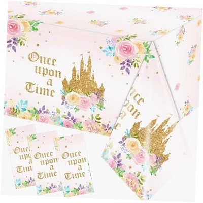3 PIEZAS Manteles Decoraciones Fiesta Cumpleaños Princesa, Érase una vez Rosa Foto 1 de 4