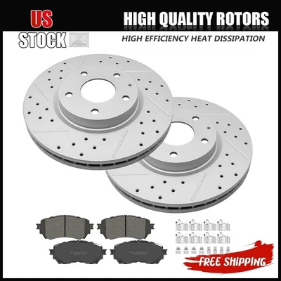 Rotores ranurados perforados delanteros y almohadillas de cerámica para Mazda 6 2014 2015 2016 2017 2018 Foto 1 de 4