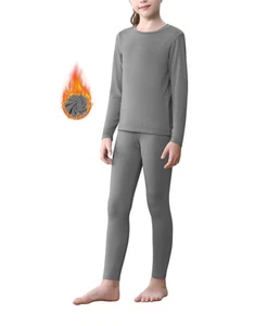 Girls Thermal Underwear Set Long Johns Fleece Lined Kids Base Layer Top Warm ... - Picture 1 of 6