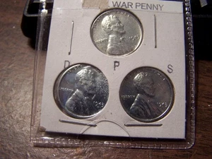 3 set of 1943 P D S Steel Zinc War Penny Set LOT vgc - Picture 1 of 4