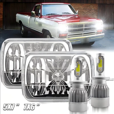 Faro LED 5x7" 7x6 alto/bajo H4 para Dodge Ram 50 D150 D250 D350 W150 W250 W350 A Foto 1 de 4