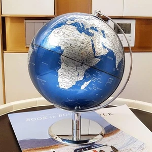 25 cm blauer Weltkugel drehbarer Halbmeridian 360° - Büro Ornament Zuhause Schule - Bild 1 von 9