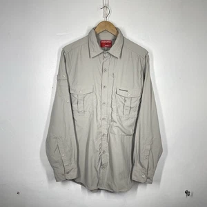 Craghoppers Shirt Mens L Beige Nosilife Adventure Insect Long Sleeve Hiking - Picture 1 of 11