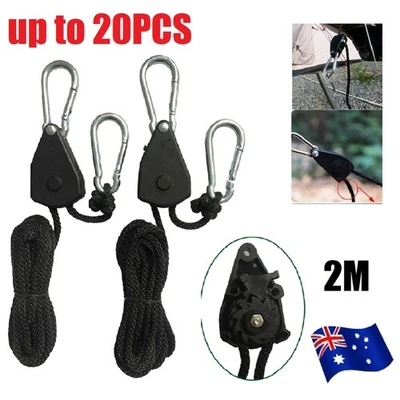 20× Camping Ratchet Pulley Tent Guide Rope Adjustable Guy Line Tensioner Tie - image 1 of 4