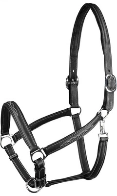 HORZE Warren Suave Ajustable Cuero Genuino Caballo Halter Negro Sangre Caliente Foto 1 de 4