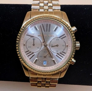 MICHAEL KORS Womens MK5569 Lexington Rose Gold Tone Chronograph Watch Working - Picture 1 of 4