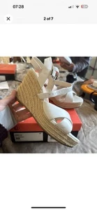 Ruth Langsford White Leather Wedge Heels. Uk Size 7 Ex Display - Picture 1 of 8