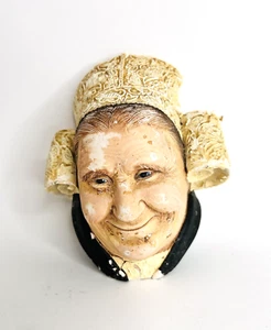 Bosson Head Bretone Lady 3-D Collectible Chalkware Character Wall Decor - Picture 1 of 3