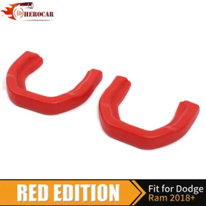 🌟2PCS Red Front Tow Hooks Hitch Covers For Dodge RAM 1500 Accessories 2019-2025 - Afbeelding 1 van 15