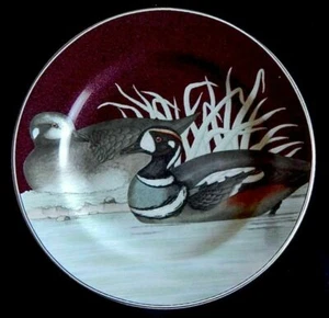 FITZ AND FLOYD CANARD DUCKS HUNTING SALAD/DESSERT PLATE 8" 1995 - Picture 1 of 2