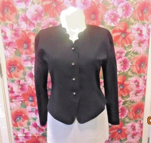 Vintage SUITSME Solid Black Single Breasted Lined Jacket only Women Sz 8 USA - Picture 1 of 9