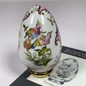Franklin Mint DRESDEN STYLE Birds Egg with Stand + COA Treasury of Eggs Meissen - Picture 1 of 9