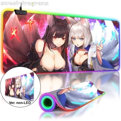 Anime Azur Lane Akagi & Kaga Oversized LED Gaming Mouse Pad Keyboard Table Mat - Image 1 of 4