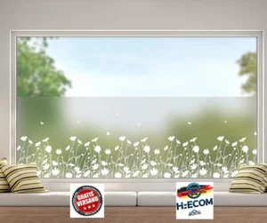 Fensterfolie 44,5x200cm–Milchglas mit Blumenmuster,blickdicht & wiederverwendbar - Bild 1 von 11