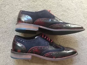 New Amen Wexford two tone brogue red/navy size 8 - Picture 1 of 5