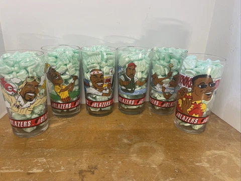 Portland Trail Blazers Vintage 1992-93 Dairy Queen Collector Glasses - set of 6 Cover