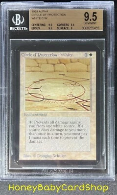 MTG Limited Edition Alpha 1993 Circle of Protection: White BGS 9.5 GEM MINT 9394 - Image 1 of 4