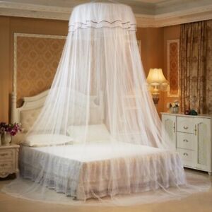 Princess Dome Bed Canopy Netting Mesh Round Mosquito Net Curtain Butterfly Adorn